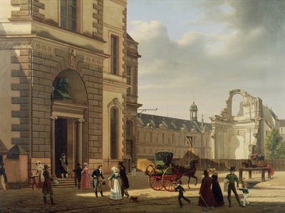 Der Eingang zum Musée du Louvre und die St. Louis Kirche, 1822 von Etienne Bouhot
